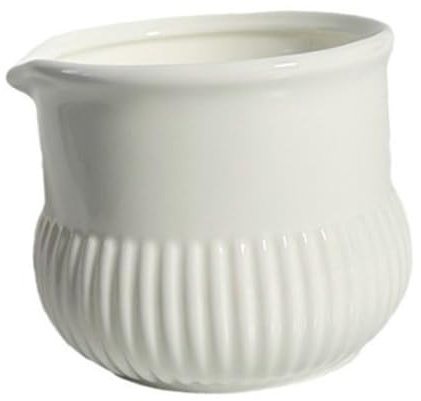 Mikikit Jarra De Leche De Cerámica Pequeña Dispensador De Cerámica Para Leche Salsa Ensalada Textura Acanalada Para Servir Café y