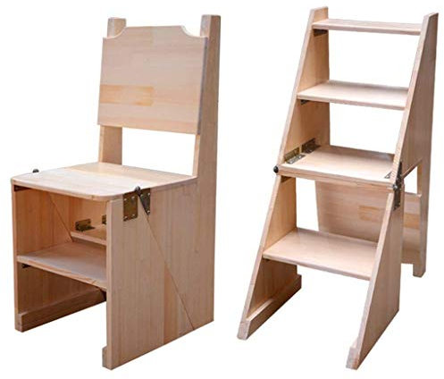 XXLNBJKA Sgabello Pieghevole in Legno con 4 gradini, Sgabello portafiori Multifunzionale e Portatile