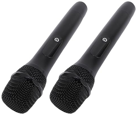 Microphone sans Fil de karaoké, Système de Micro Dynamique en Métal sans Fil Double Cordon avec Récepteur Rechargeable pour Chanter