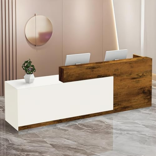 CCUKTFN Bancone Reception, Banco Reception con Cassetto e Ripiani Aperti, Banconi Reception da 100–180 cm, Moderno per Ufficio, Adatto per Saloni, Yffici, Hall, Negozi al Ddettaglio