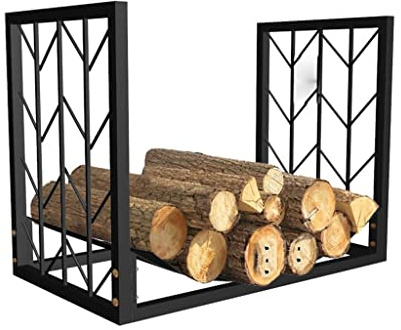 Portalegna da ardere in ferro battuto, resistente, per interni ed esterni