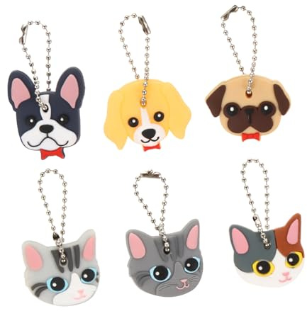 GARIOUANS 6 Pezzi Coprichiavi Morbidi Design Animato Custodie Protettive Antigraffio per Chiavi Flessibili e Colorati per Facile e Organizzazione