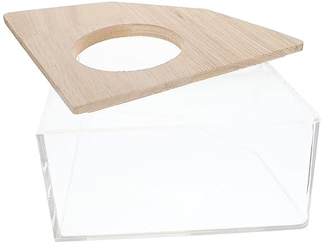 ibasenice Bañera Transparente para Hámster y Chinchilla Multifunción, Caja de Baño de Arena Compacta, Tamaño Mediano, Accesorio Doméstico para Pequeños Roedores