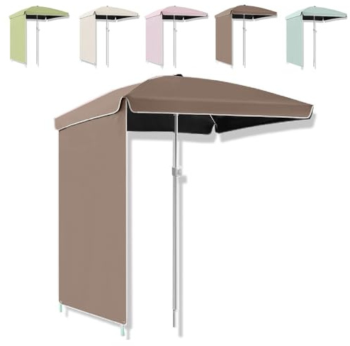 Parasol de plage de 1,5 m et 2 m – Pare-soleil d'extérieur portable avec rideau pare-soleil pour camping, jardin, pique-nique, jardin, pelouse, protection UV, résistant au vent, installation facile