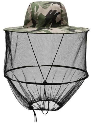 LOKLNEYK Bee Hat with Bug Net | Full Protection from Insects for Outdoor Activities(phantom camouflage,2)