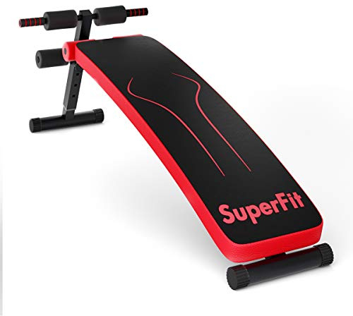 COSTWAY Banc de Musculation Pliable, Banc Abdominaux 4 Niveaux de Réglage en Hauteur, Charge Maximale 200 kg, pour Exercice Gymnastique à Domicile (Rouge)