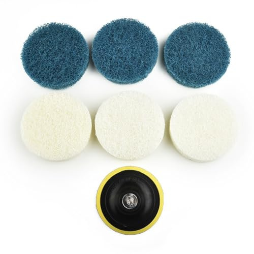NiuLumea Kit de accesorios de limpieza de baño de 7 piezas con almohadillas reutilizables y disco de respaldo adhesivo para duchas, bañeras, azulejos, lechada y superficies duras