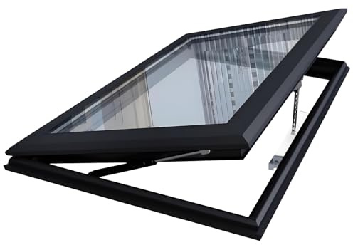 Valdoza Ventana de Techo motorizada con Sensor de Lluvia y Mando a Distancia – Ventilación eficiente y Medidas con Parasol eléctrico 110x60cm(Black)