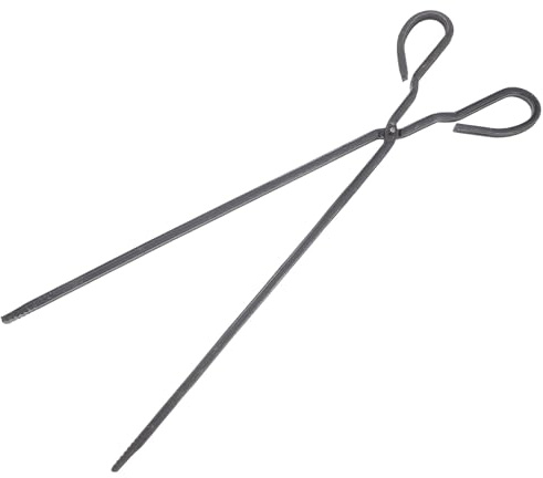 Healeved Pince à Charbon en Fer Robuste 50 CM Pinces à Cheminée Extra Longues pour Manipulation Sécurisée des Braises Accessoire Polyvalent pour Barbecue Poêle à Bois et Foyer Extérieur