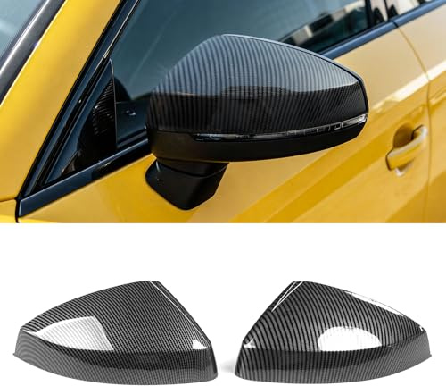 TTCR-II 2PCS Kompatibel mit Spiegelabdeckungen Audi A3 8V S3 RS3 2013-2019 | Links+Rechts Rückspiegel Abdeckung für Audi A3 8V Ersetzen Spiegelkappe, Rückspiegeldeckel S3 RS3 Rückspiegel Kappe-Carbon