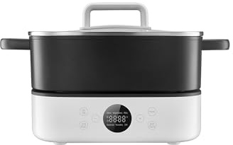 Xiaomi 6L Electric Hot Pot Cooker, 2000W Multifunctional Cooking Pot with 6-Level Temperature Control, Non-Stick Detachable Pot, Fast Heating Hotpot, Noodles, Soup & Stew for Family 4–6 People