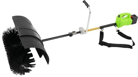 Spazzaneve batteria 2 in 1, scopa motore 800 W, pala da neve, 7500 giri/min, batteria spazzatrice, larghezza di lavoro 55 cm, spazzatrice per prato