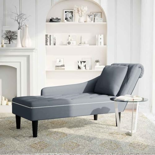QZZCED Chaiselongue für Wohnzimmer mit Lendenkissen und rechter Armlehne samt Kissen in elegantem Design