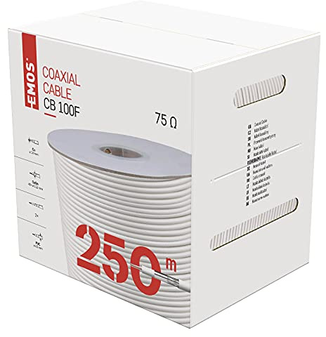 Les eMOS cB100F koaxialkabel, box, 250 m