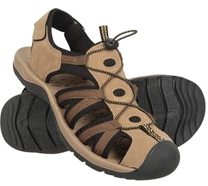 Mountain Warehouse Bay Reef Mens Shandals - Synthetic Upper Shoes, Neoprene Lining Sandals, Lightweight, Cushioned Foam Footwear - Spring Summer, Walking, Travel Brown 9