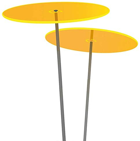 Cazador-del-sol ® - das Original | Duo | 2 Stück | Sonnenfänger gelb | Durchmesser 20 cm | Höhe 175 cm