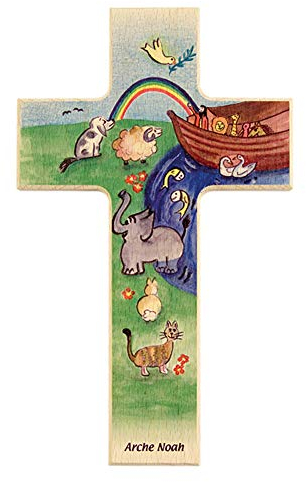 Fritz Cox Holzkreuz Arche Noah 20cm Das besondere Geschenk für unsere Liebsten und ein schönes Kreuz für jedes Kinderzimmer