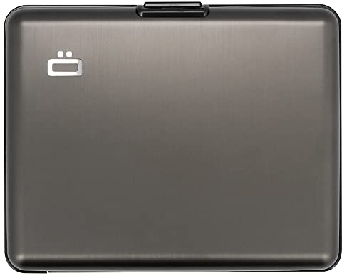 ÖGON -DESIGNS- Portefeuille en Aluminium, Format Carte d'identité, permis de Conduire, Protection RFID Contre la fraude et la démagnétisation, modèle Smart Case BIG Stockholm (Titanium)