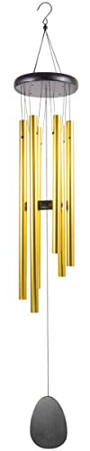 CIM Klangspiel - Melody 100cm Traditional Gold - Windspiel Gesamtlänge: 100cm - inkl. S-Haken Aufhängung - wetterfeste Dekoration