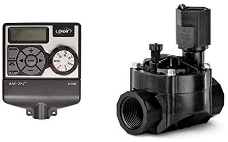 Orbit 94874 Pocket Star Ultima 4 Stazione di Programmazione di irrigazione & Rain Bird 900720 Elettrovalvola 100-HV 24 V 1, Nero, 10.70x8.00x11.50 cm