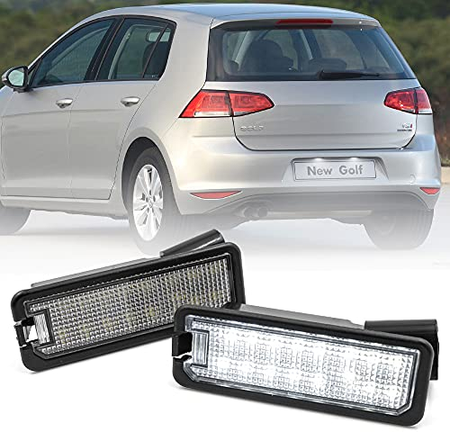NSLUMO 2 weiße LED-Nummernschildbeleuchtung für Golf 4 IV 5 V 6 VI 7VII Polo III IV V P.assat B7 B8 CC Beetle Lupo für Seat Ibiza Leon Exeo Altea Canbus Led hintere Tag-Lampen