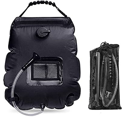 JUJIAN Sun Shower Camping Shower, 20L Camping Shower Lantern Portable Outdoor Shower Solar Garden Shower Heating Sun Shower