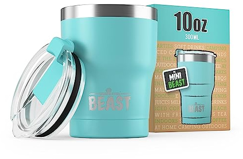 Beast 295 ml tumlare rostfritt stål vakuumisolerad kaffe iskopp dubbelvägg reseflaska (akvamarin blå)