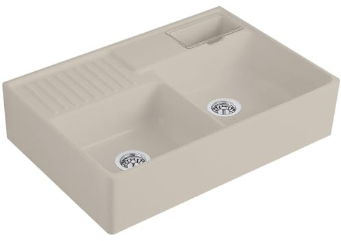 Villeroy & Boch Spülstein Doppelbecken Almond - 6323 91 AM Keramikspüle