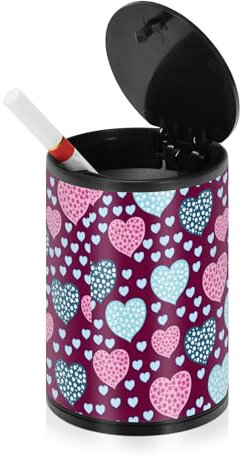 Aschenbecher für Zigaretten mit Deckel, Edelstahl, tragbar, Auto-Zubehör, Auto-Becherhalter, Aschenbecher für Zuhause, Angeln, Terrasse, Violett