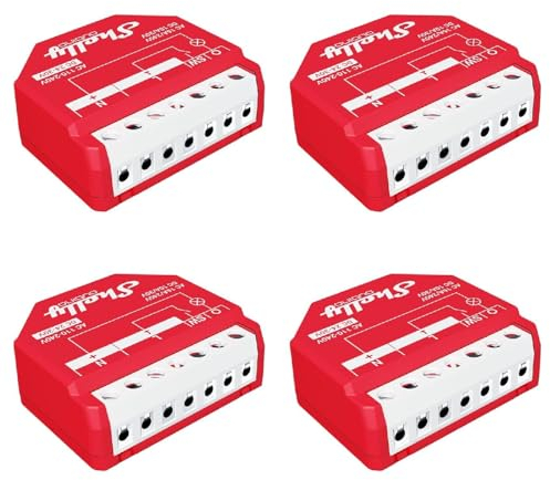 Shelly Qubino Wave 1PM | 4er Pack | Z-wave Smart-Schalter-Relais, 1 Kanal 16 A mit Strommessung | Hausautomation | Z-Wave Gateway | Geringer Stromverbrauch |Repeater Erweitertes Netz