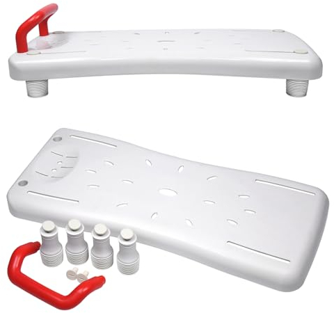 FIVMEN Tavoletta per vasca da bagno, per anziani, con impugnatura ergonomica, antiscivolo, per vasca da bagno, colore: rosso