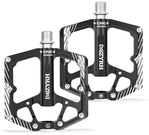 MZYRH Rennrad/Mountainbike Pedale, 9/16 Aluminiumlegierung Fahrradpedale,3 Lager MTB Pedale für Road Mountain BMX MTB Fahrrad (Schwarz)
