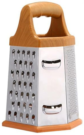 RoxNvm Cheese Grater, Stainless Steel Graters for Kitchen, 6 Sided Hand Held Box Grater Slicer, Cheese Grater Box, Kitchen Grater for Fruit Vegetables Carrots Cheese Coarse Medium Fine