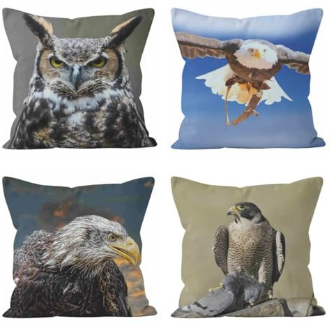 Nimvoya Lin Tapis de Souris 3D Tapis Souris Gaming Personnalisable 50x50cm, Aigle Tapis de Souris XXL Ultra Glissant Mouse Pad Gamer Décoration de Canapé de Salon 4Pcs