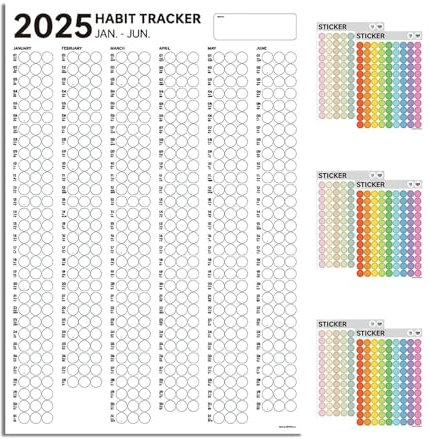 Habit Tracker-Kalender, 6 Monate, Produktivitätswerkzeug und Workout-Kalender, inspirierendes Gewohnheitstagebuch, tägliches Zielbrett, motivierendes Zieljournal für Produktivität und Workout, 40,6 x