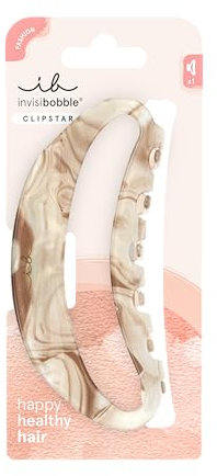 invisibobble - CLIPSTAR Amber Glow Haarclip - 1 Extra Large Hair Claw - Extra große Haarspange in warmem Beige für voluminöse Frisuren und sicheren Halt - Trendiger Look, sicherer Halt, gesundes Haar