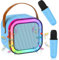 Funmo Karaoke Micrófono para Niños,Máquina de Karaoke Infantil Micrófonos Inalámbricos Altavoz Bluetooth Portátil con Efectos de Cambio de Voz y Luces LED,Mejores Juguetes Regalos para Niñas y Niños