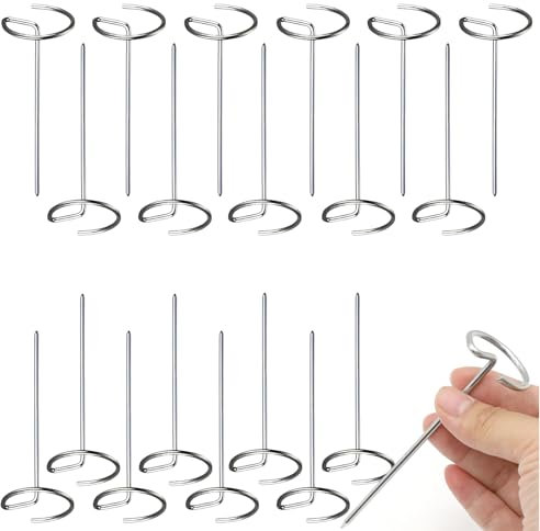 20Pcs Air Fryer Skewers, Stainless Steel Skewers for Air Fryer, Reusable Metal for Chicken, Beef, Suitable for Oven, Camping, Campfire Cooking