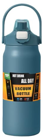 Botella de agua grande de acero inoxidable 304 con textura de acero inoxidable, ideal para trabajadores de oficina