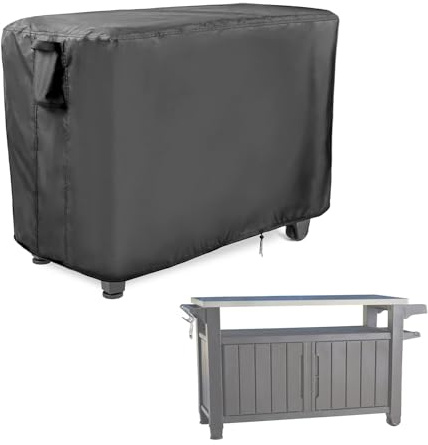 Prep Table Cover for Keter Unity XL, 420D 55 Rolling Carts Cover for Stainless Steel Workbenches, BBQ Grill Carts,Waterproof, Dustproof & UV Resistant （140 * 61 * 81cm