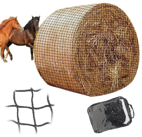 Red De Heno para Caballos,6x6 FT Red De Heno En Pacas Redondas Red De Heno Resistente Al Desgaste para Caballos,Malla De 4.5 x 4.5 Cm,Prolongación De Los Tiempos De Alimentación (180x180cm)