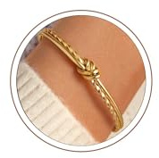 Turandoss Guldarmband för kvinnor flickor – Läckert 18 K/9 karat guldpläterat justerbart knutarmband födelsedagspresent för kvinnor, personlig manschettarmband, smycken för kvinnor, flickor, gåvor