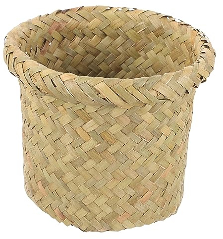 Corbeille à Papier en rotin tressé, Panier de Rangement tissé Osier et, Organiseur for Articles Divers, Poubelle for la Maison, Le Bureau Cuisine