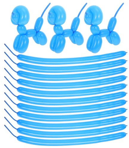 HONMEET 100pcs Blue Long Latex Balloons DIY Modeling Kit for Birthday Party Decorations Twistable Skinny Balloons for Wedding Valentine and Festive Photo Props