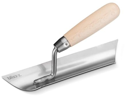 blizz-z Profi-Rundkelle mit Holzgriff - Blattmaße: L: 250xB: 55mm - 1 Stück | Radius: 30 mm, Stärke: 1,2 mm - aus Edelstahl - zum sauberen Ausformen von Rundungen oder Hohlkehlen - Made in Germany