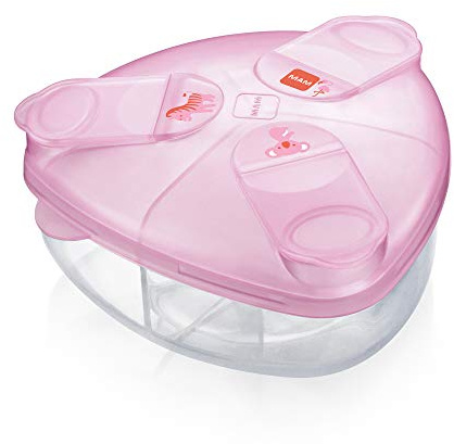 MAM Babyartikel 99043422 - Caja para leche en polvo, color rosa-Instrucciones en lengua extranjera