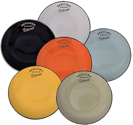 Assiettes à dessert colorées (par 6) Taille 2