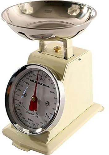 3 kg tradicional retro mecánico Báscula de cocina, beige