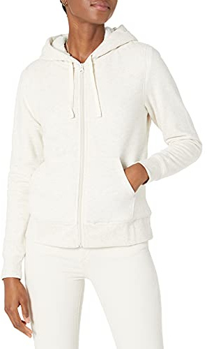 Amazon Essentials Women's Sherpa-fodrad fleecejacka med huva och dragkedja (finns i plusstorlek), Havregryn ljung, M