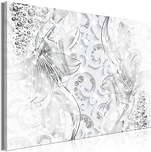murando - Wandbilder XXL Abstrakt 140x70 cm Vlies Leinwandbild 1 Teilig Kunstdruck modern Wandbilder XXL Wanddekoration Design Wand Bild - wie gemalt Struktur Textur silber a-A-10052-b-a